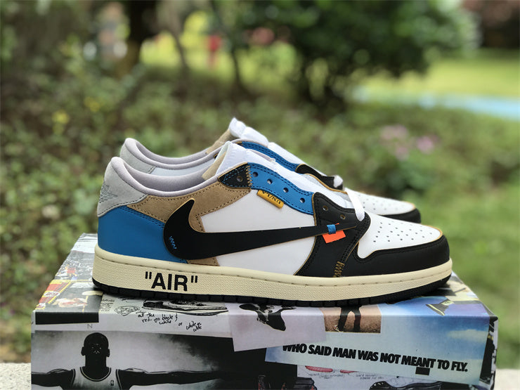 Low Top Sneakers, Blue White Black Colorway, Lace Up Design, Casual Gift for Sneaker Fans