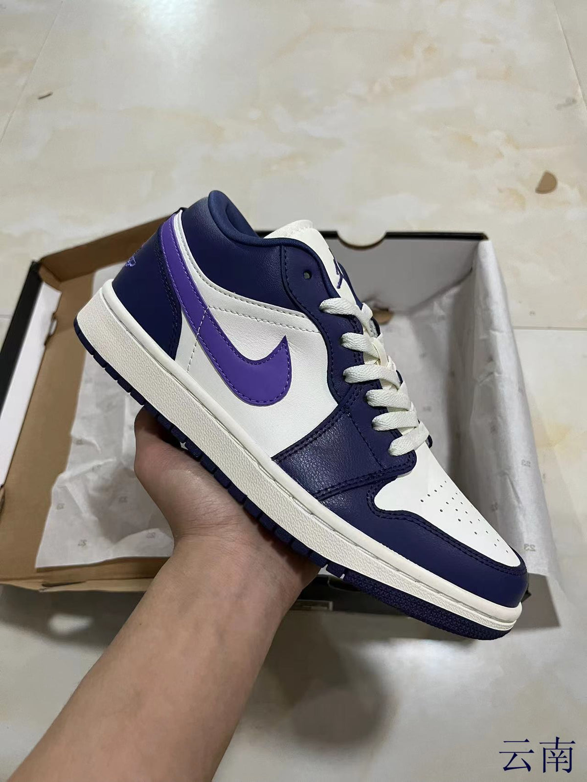 Low Top Sneakers, White Purple Colorway, Lace Up Design, Casual Gift for Sneaker Fans