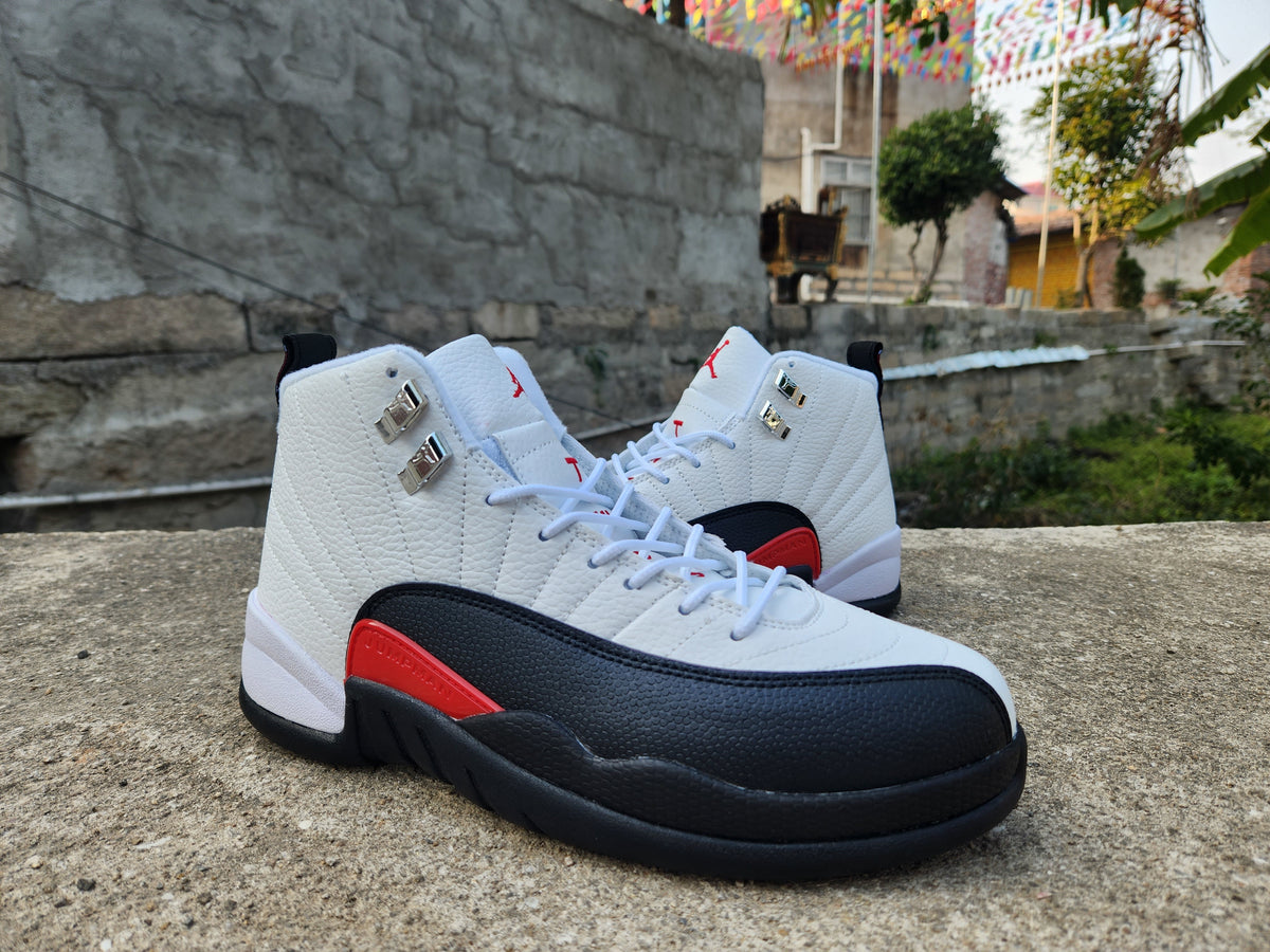 Sneakers, White Black Red Colorway, Lace Up Design, Casual Gift for Sneaker Fans