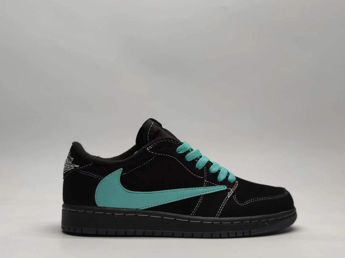 Low Top Sneakers, Black Teal Colorway, Reverse Hook Design, Lace Up Design, Casual Gift for Sneaker Fans