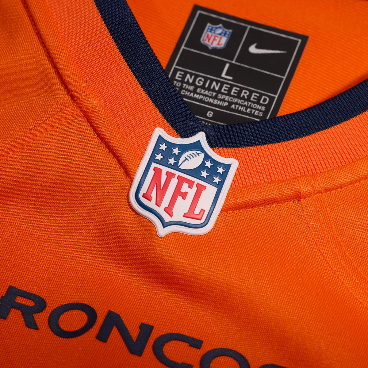 Denver Broncos Frank Crum Orange Team Game Jersey