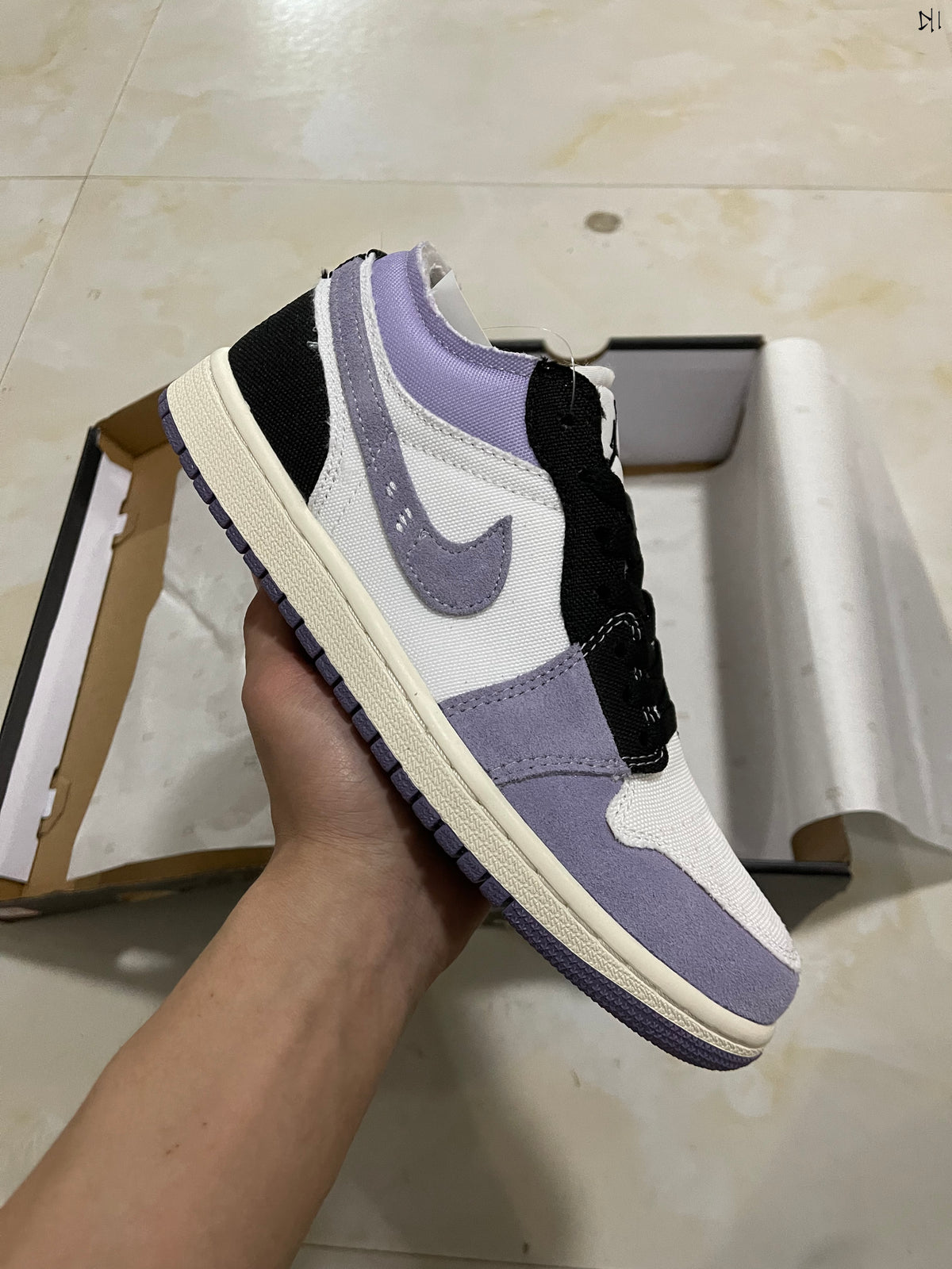 Low Top Sneakers, Purple Gray Colorway, Lace Up Design, Casual Gift for Sneaker Fans