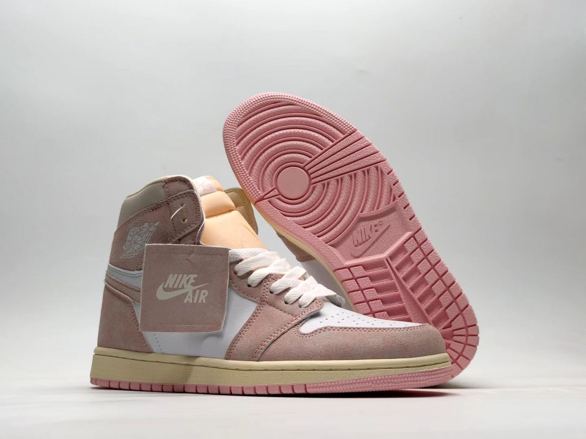 Retro High Top Sneakers, Pink Sail Colorway, Lace Up Design, Casual Gift for Sneaker Fans
