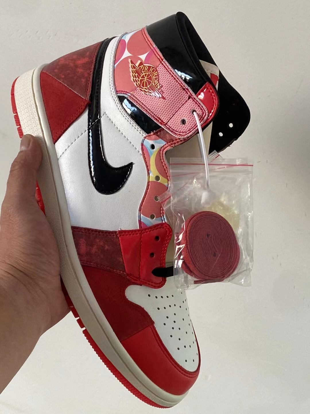 Sneakers, White Red Colorway, Lace Up Design, Casual Gift for Sneaker Fans
