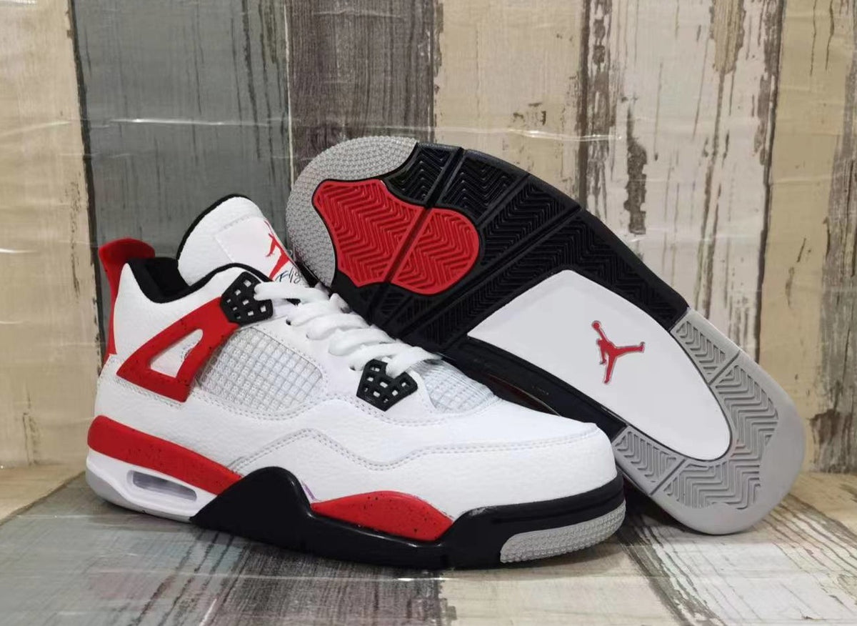 Sneakers, White Black Red Colorway, Lace Up Design, Casual Gift for Sneaker Fans