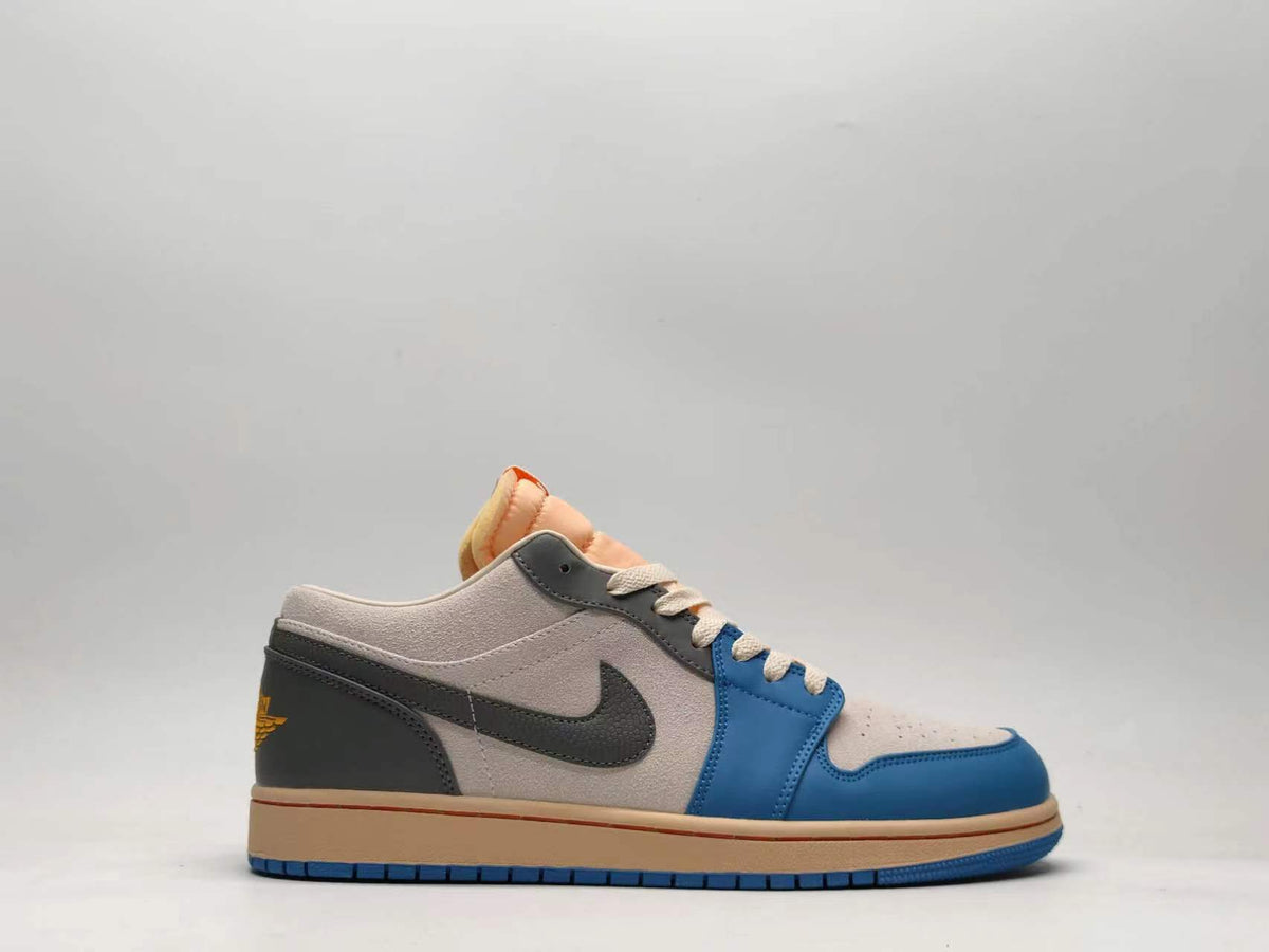 Low Top Sneakers, Blue Gray Colorway, Lace Up Design, Casual Gift for Sneaker Fans