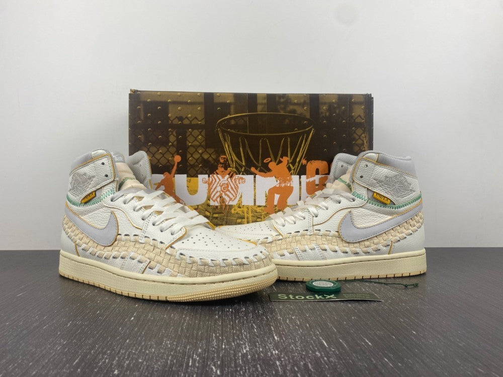 High Top Sneakers, Off White Yellow Colorway, Leather Footwear, Lace Up Design, Casual Gift for Sneaker Fans