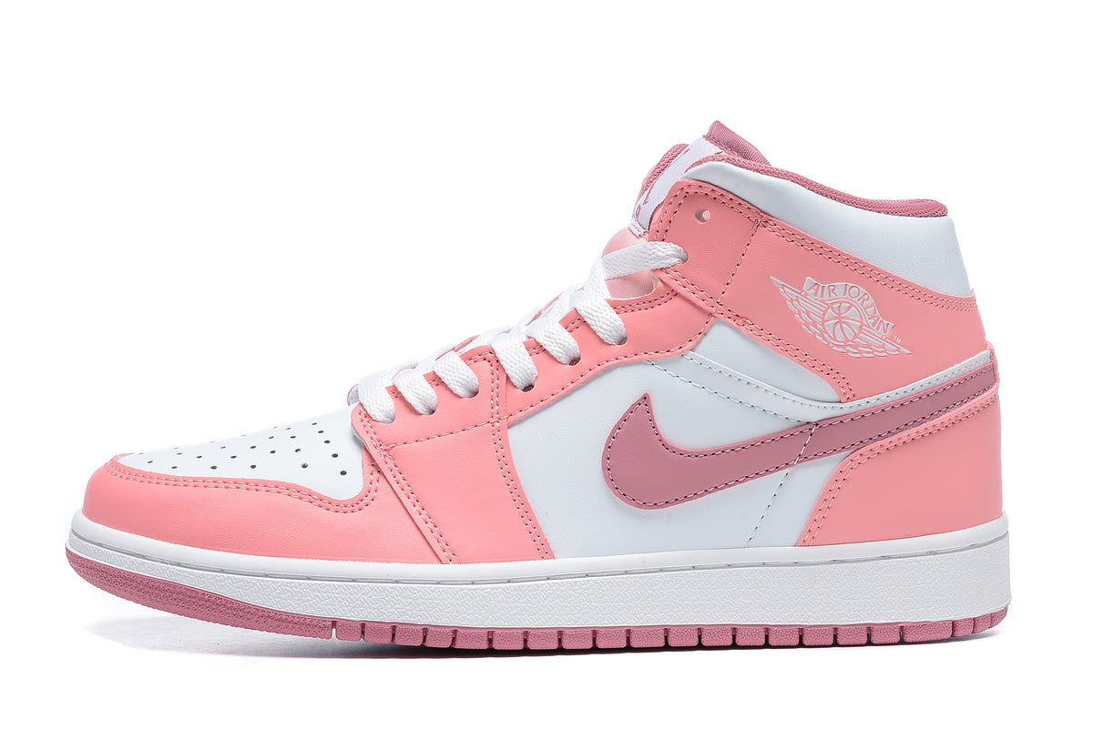 Sneakers, Pink White Colorway, Lace Up Design, Casual Gift for Sneaker Fans
