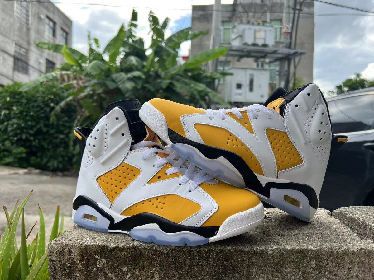 Sneakers, White Yellow Colorway, Lace Up Design, Casual Gift for Sneaker Fans