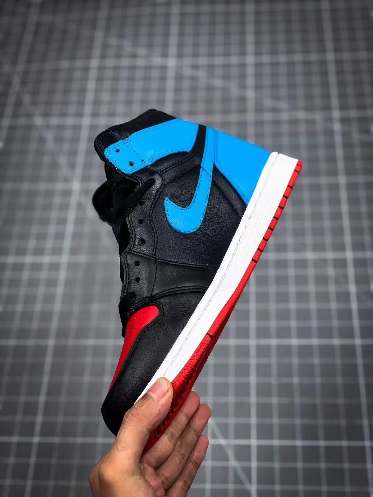 Low Top Sneakers, Blue Black Colorway, Lace Up Design, Casual Gift for Sneaker Fans