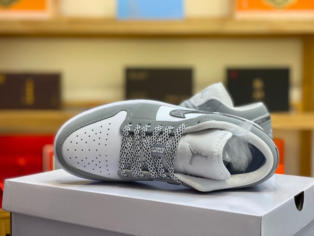 Low Top Sneakers, White Gray Colorway, Lace Up Design, Casual Gift for Sneaker Fans