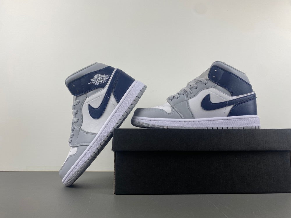 Mid Top Sneakers, Blue White Gray Pink Colorway, Lace Up Design, Casual Gift for Sneaker Fans