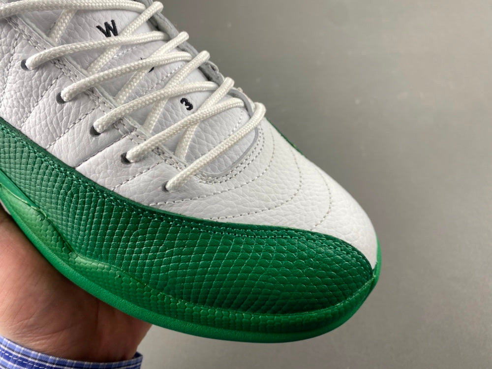 Low Top Sneakers, White Green Colorway, Lace Up Design, Casual Gift for Sneaker Fans