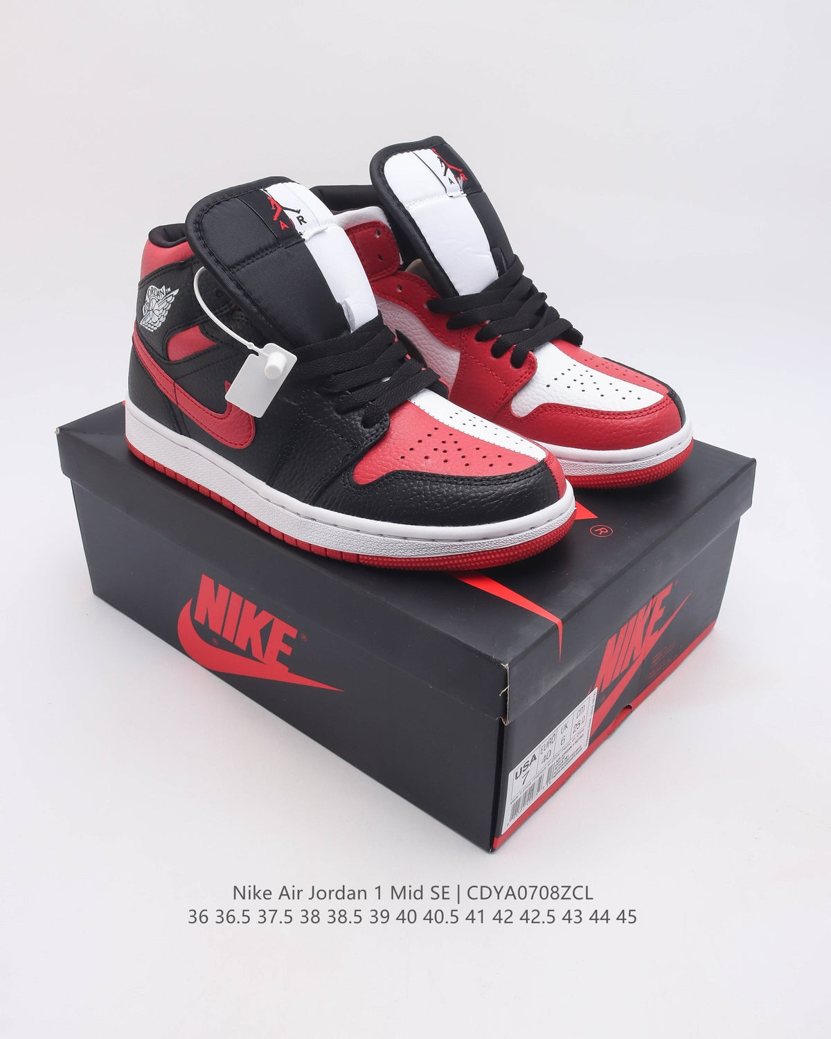 Retro Mid Top Basketball Shoes, Red White Black Colorway, Lace Up Design, Casual Gift for Shoe Lovers