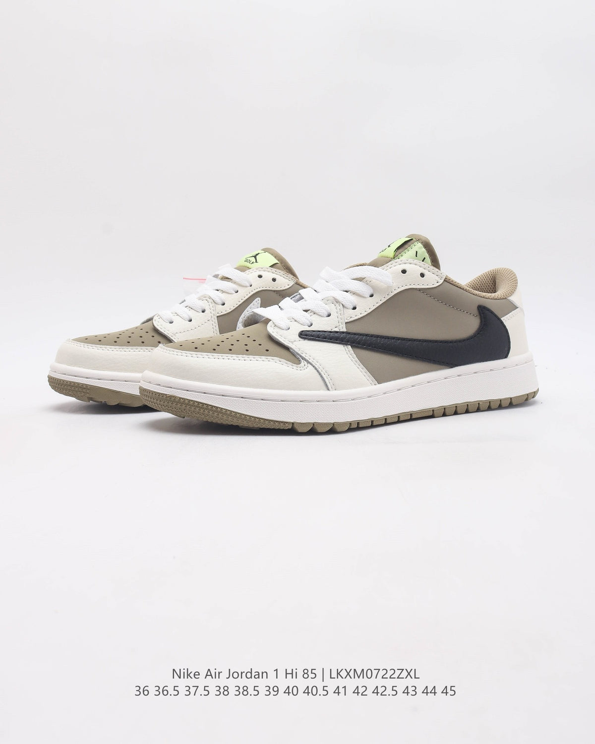 Low Top Golf Shoes, White Brown Colorway, Lace Up Design, Casual Gift for Shoe Lovers