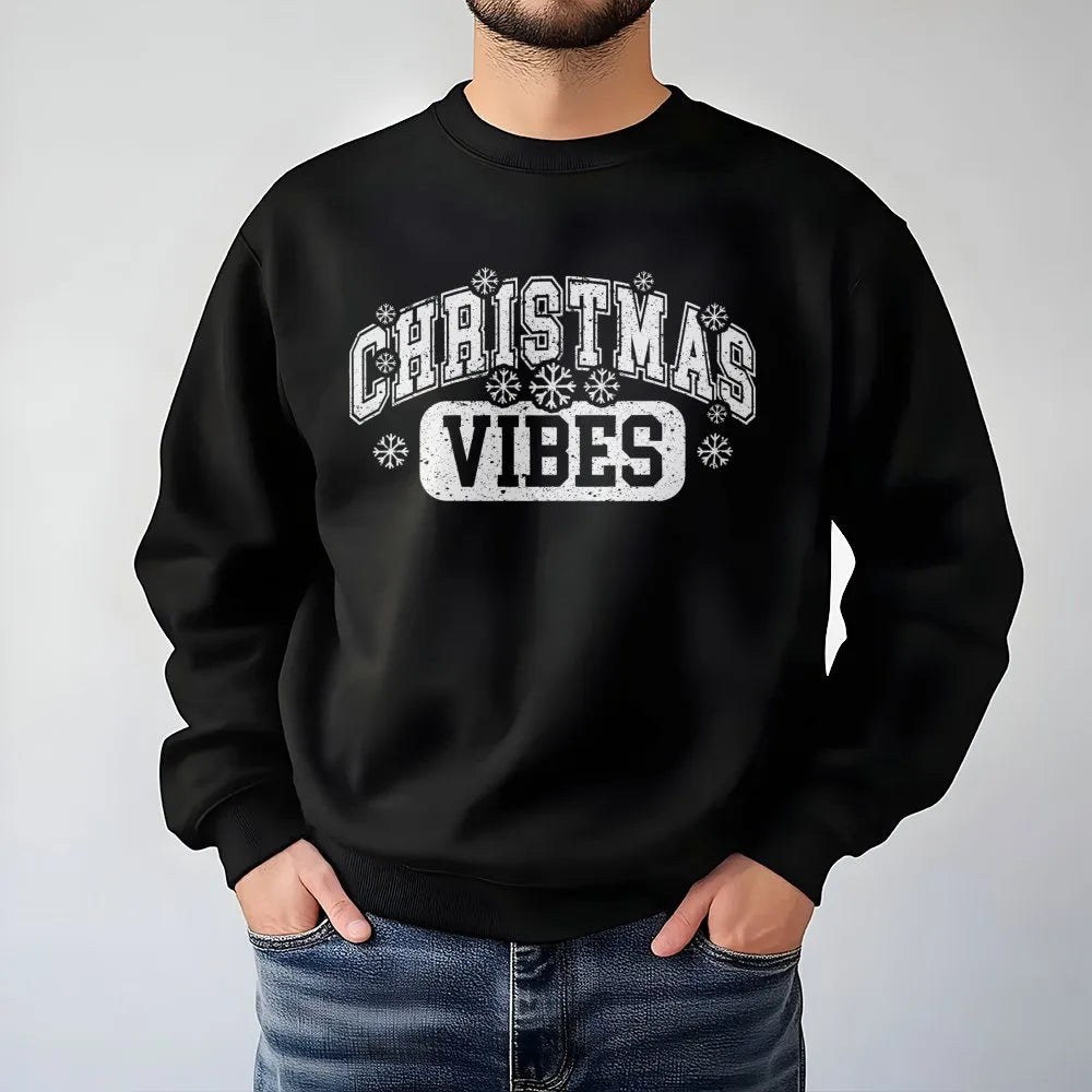 Varsity Snowflake Crewneck, Christmas Vibes Sweatshirt, Comfy Holiday Graphic Sweatshirt, Winter Aesthetic Pullover, Xmas Pre