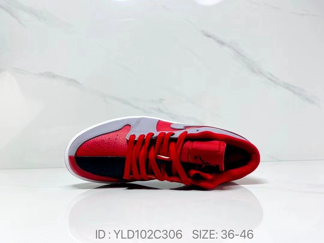 Low Top Sneakers, Black Red Colorway, Casual Gift for Sneaker Fans
