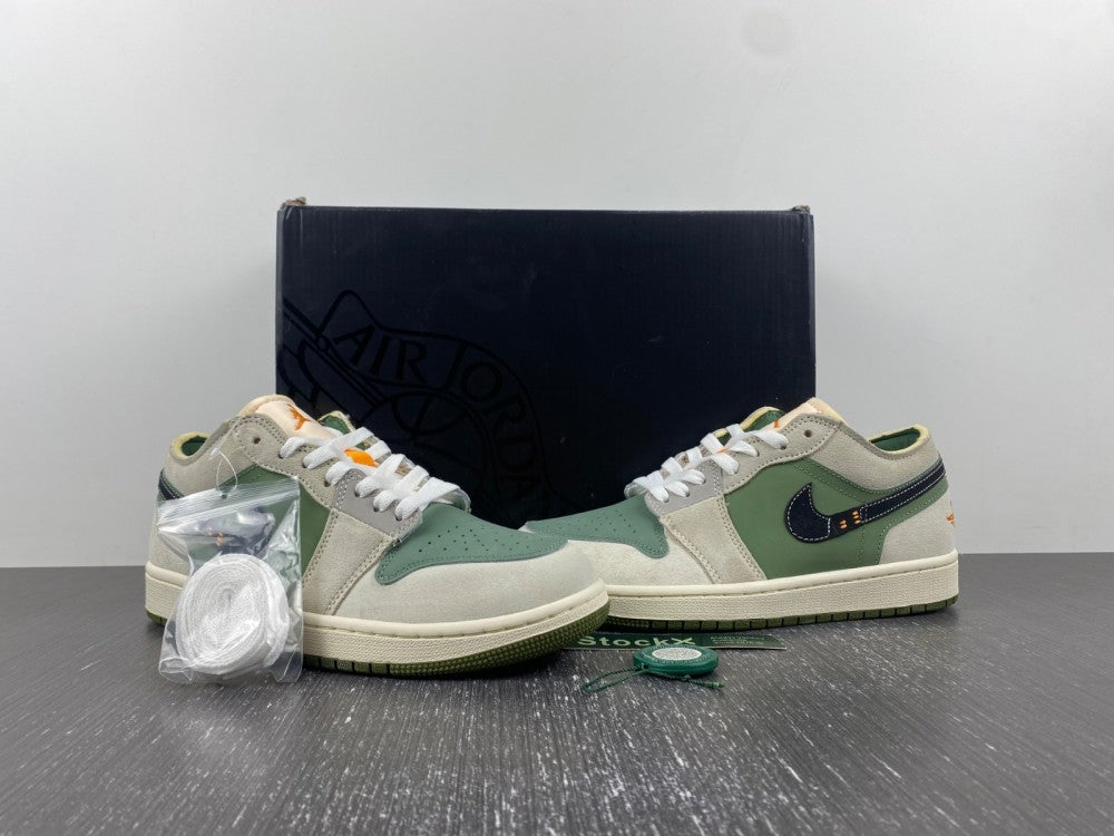 Low Top Sneakers, Black Green Gray Colorway, Lace Up Design, Casual Gift for Sneaker Fans