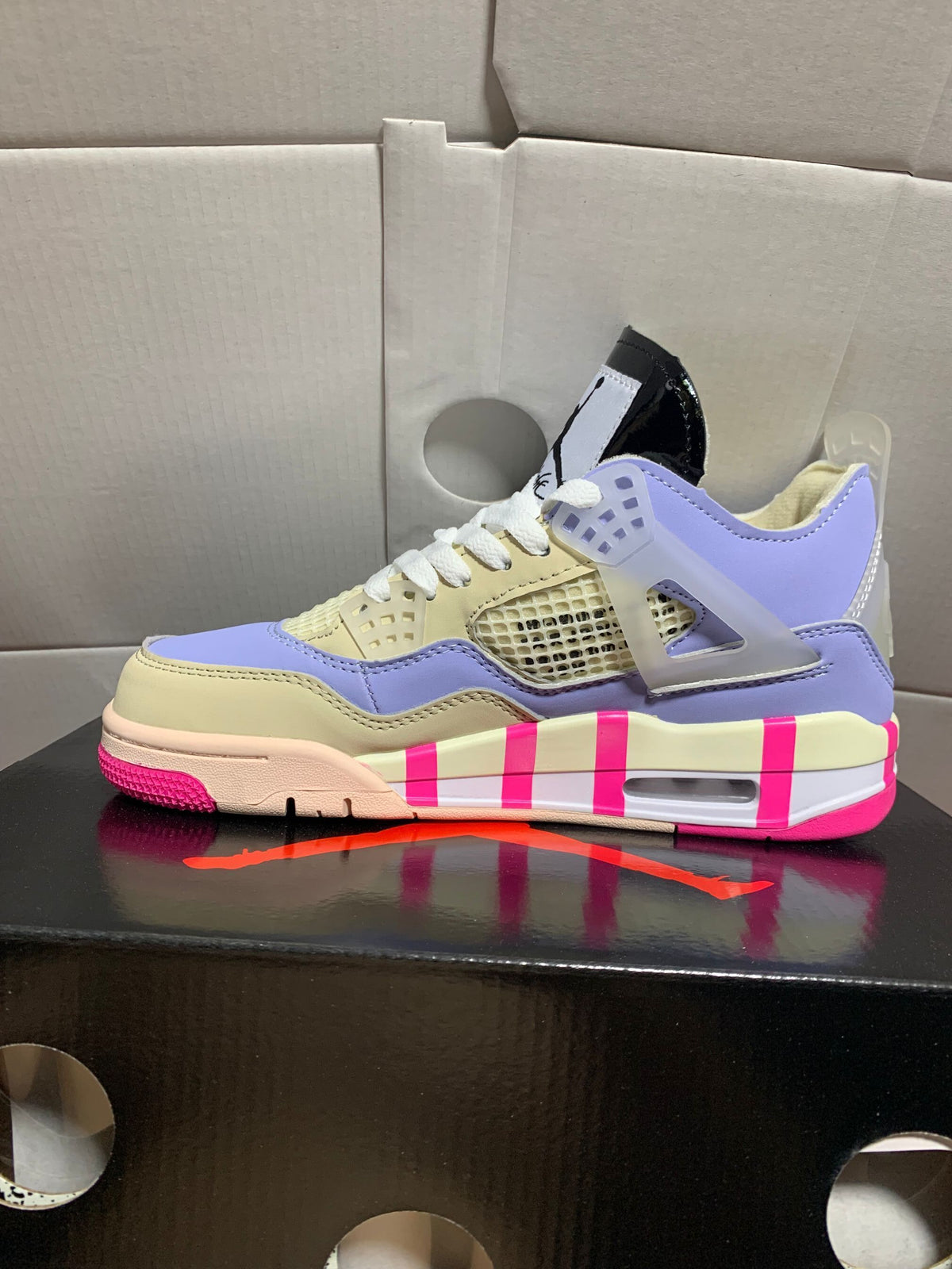 Low Top Sneakers, Gray Yellow Pink Colorway, Lace Up Design, Casual Gift for Sneaker Fans