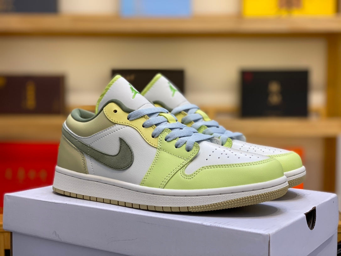 Low Top Sneakers, Green Colorway, Lace Up Design, Casual Gift for Sneaker Fans
