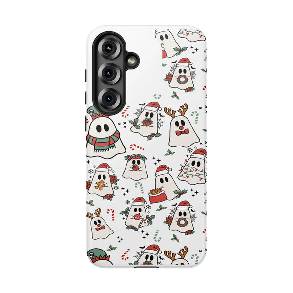 Santa Hat Candy Cane Phone Case, Christmas Ghost Phone Case for Samsung Galaxy, Spooky Xmas Samsung Cover, Festive Holiday Pr