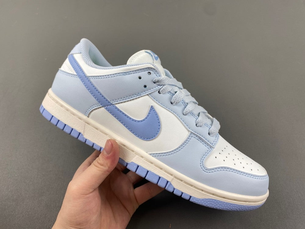Low Top Sneakers, White Blue Colorway, Lace Up Design, Casual Gift for Sneaker Fans