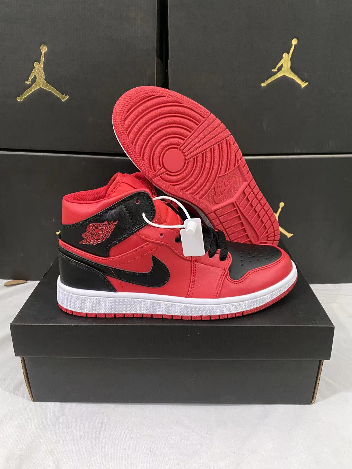 Sneakers, Black Red Colorway, Lace Up Design, Casual Gift for Sneaker Fans