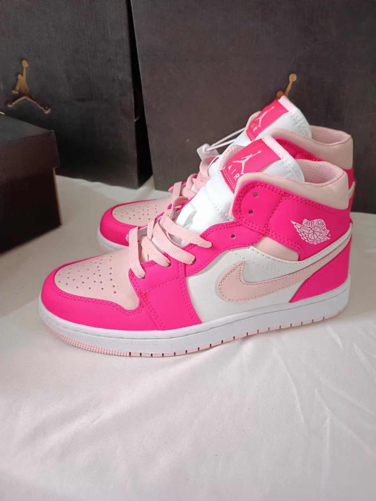Sneakers, White Pink Colorway, Lace Up Design, Casual Gift for Sneaker Fans