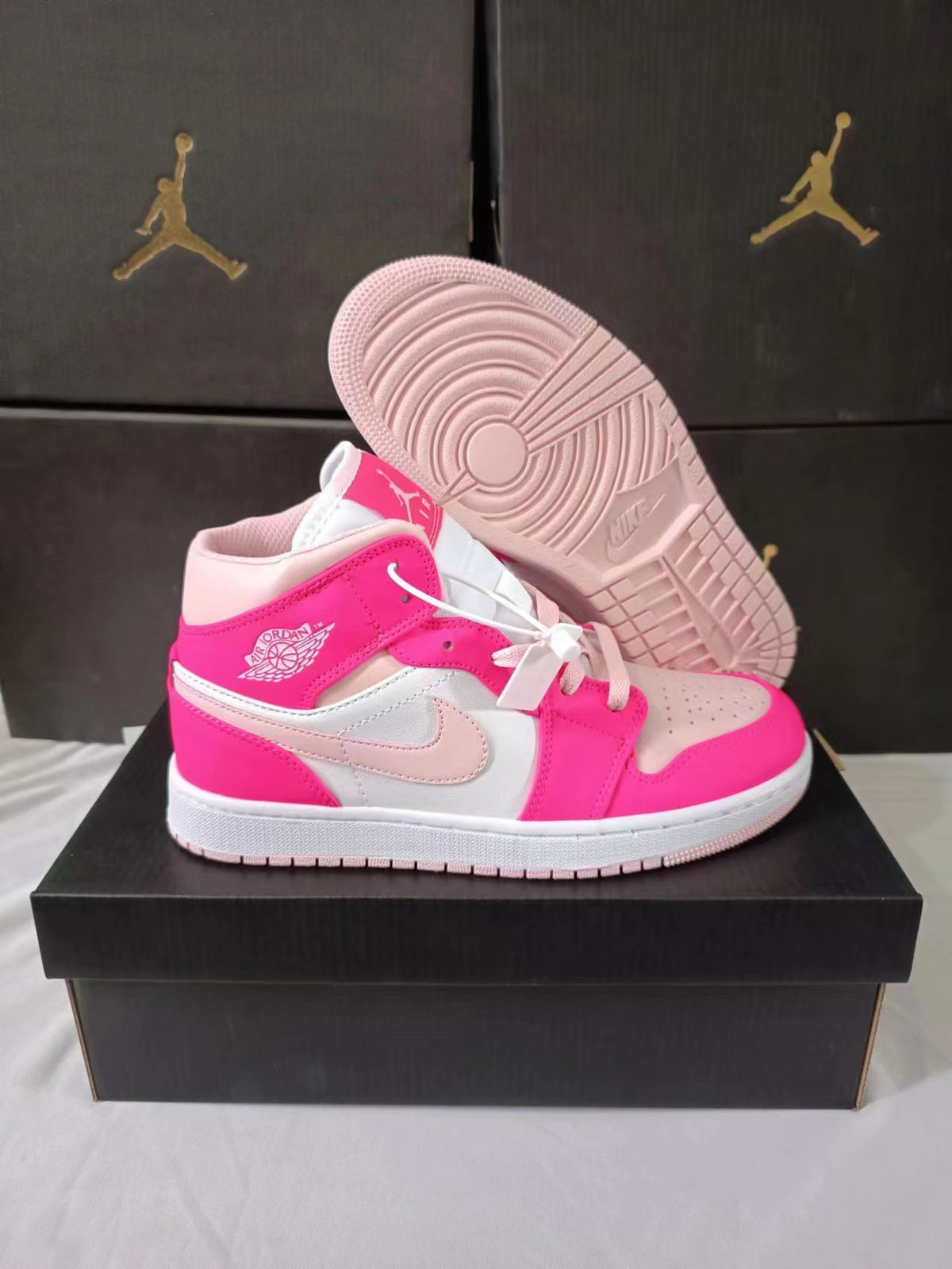 Sneakers, White Pink Colorway, Lace Up Design, Casual Gift for Sneaker Fans