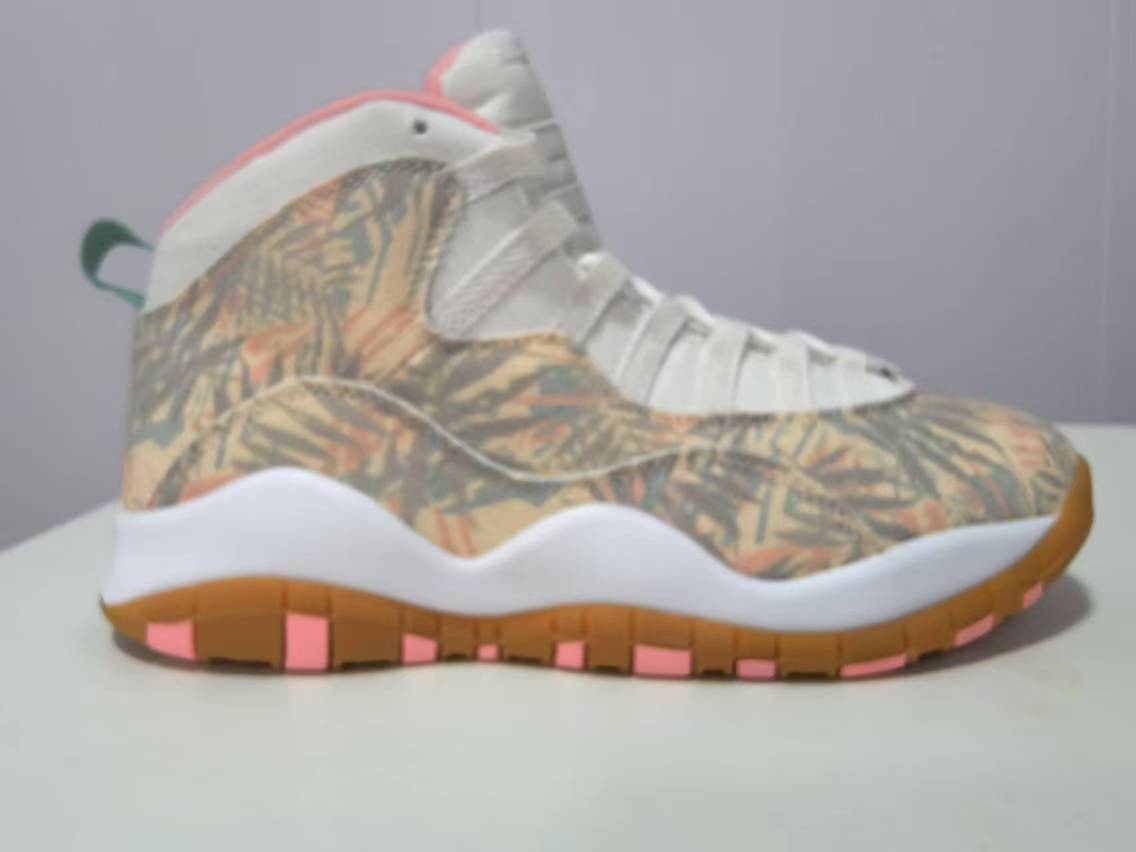 High Top Sneakers, White Pink Green Colorway, Lace Up Design, Casual Gift for Sneaker Fans
