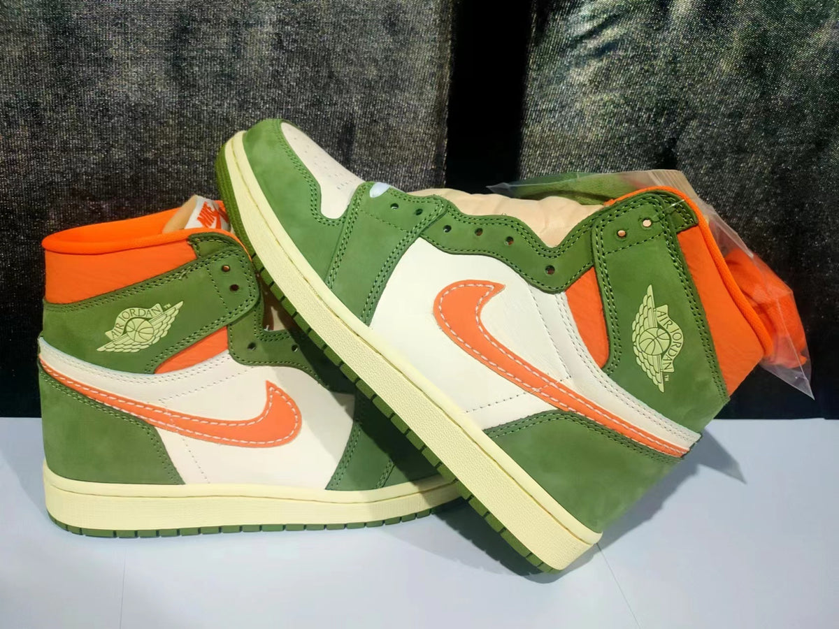 High Top Sneakers, Off White Green Colorway, Lace Up Design, Casual Gift for Sneaker Fans