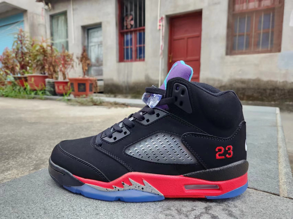 Sneakers, Black Red Purple Colorway, Lace Up Design, Casual Gift for Sneaker Fans