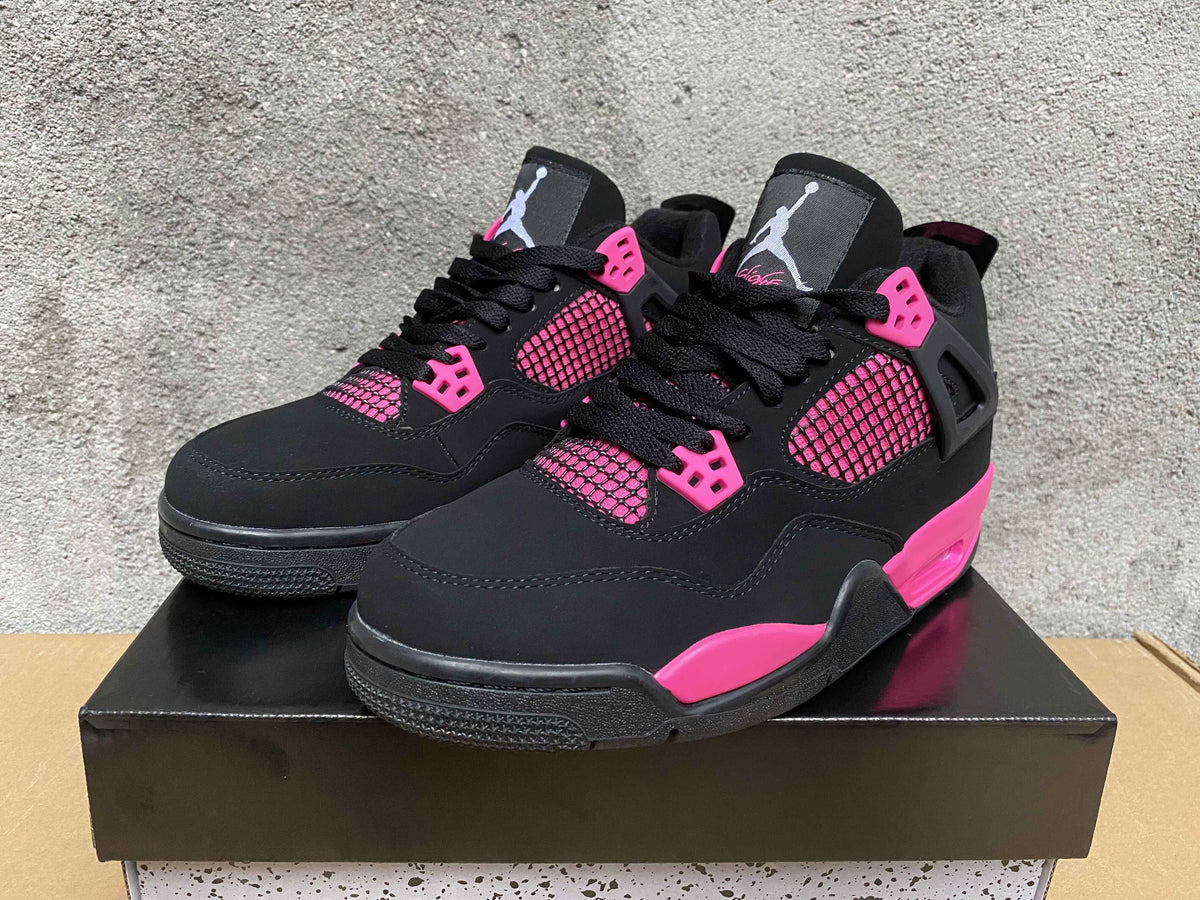 Sneakers, Black Red Pink Colorway, Lace Up Design, Casual Gift for Sneaker Fans