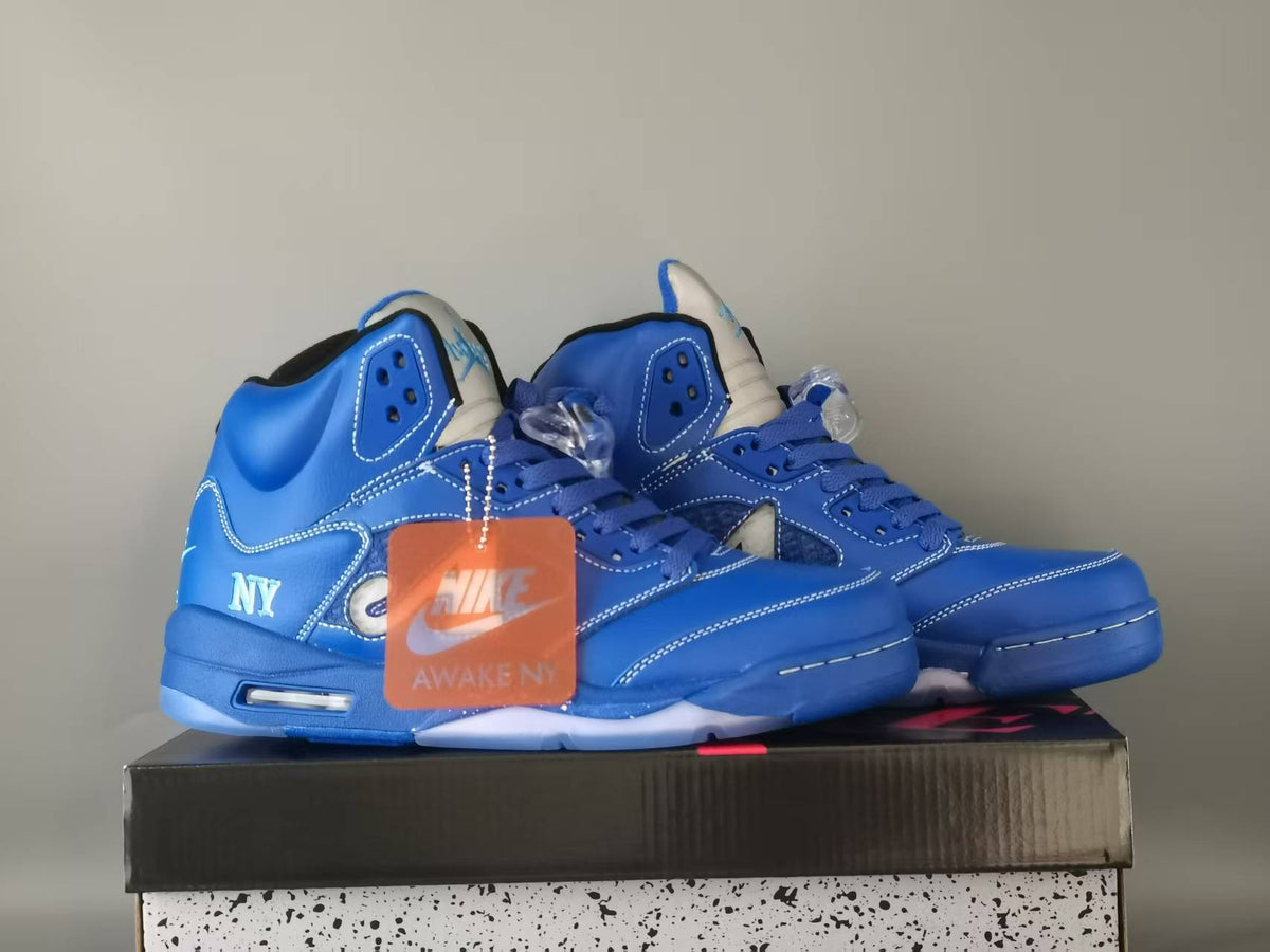 High Top Sneakers, Blue Colorway, Lace Up Design, Casual Gift for Sneaker Fans