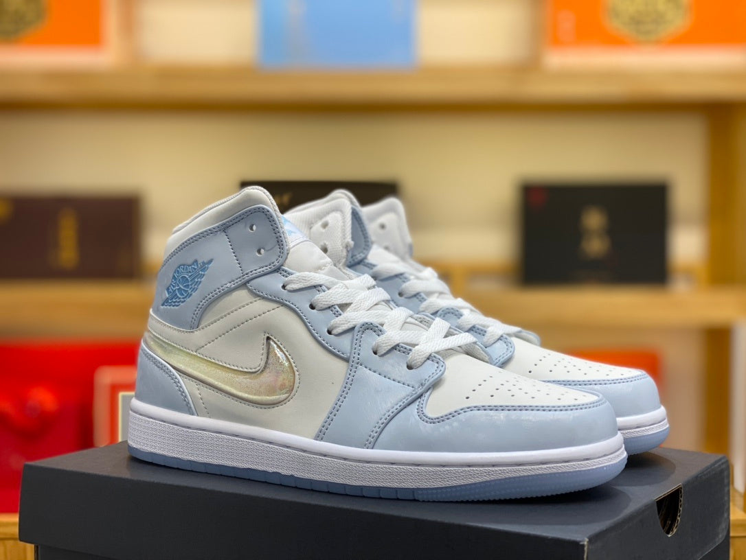 Mid Top Sneakers, Blue Colorway, Gradient Colorway, Lace Up Design, Casual Gift for Sneaker Fans