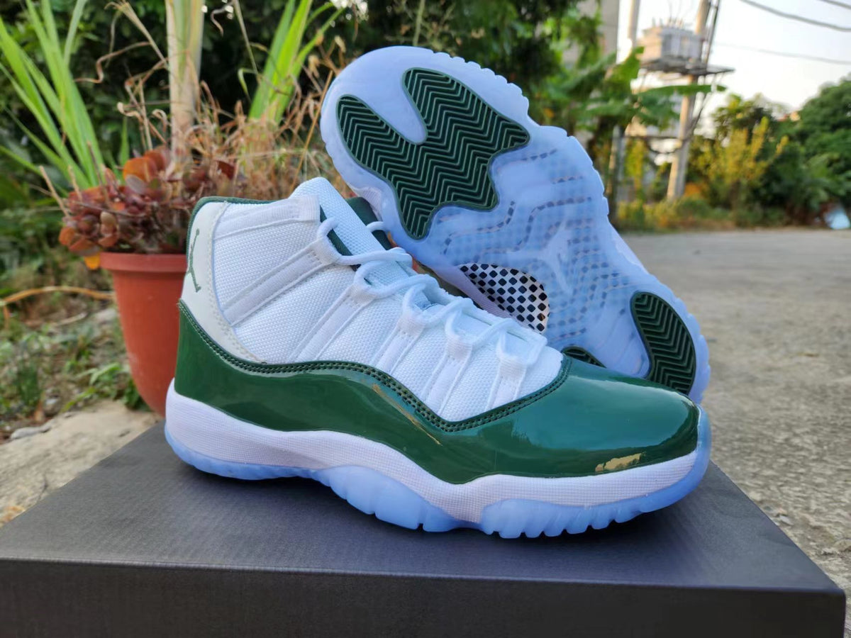 Sneakers, White Green Colorway, Lace Up Design, Casual Gift for Sneaker Fans