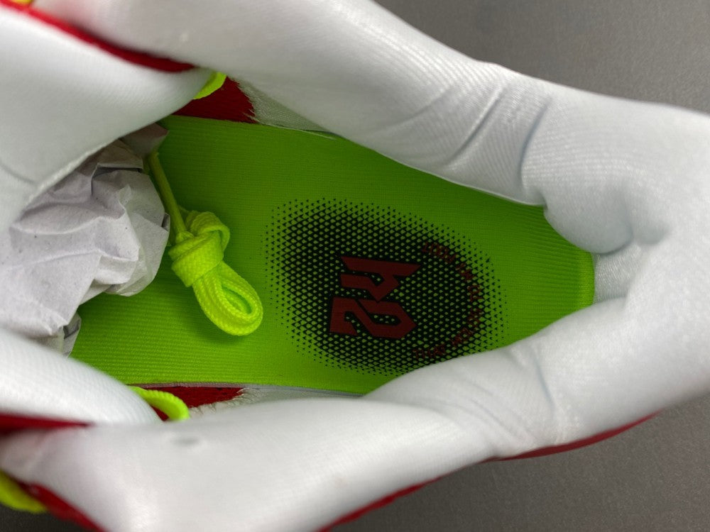Low Top Sneakers, Neon Green Red Colorway, Lace Up Design, Casual Gift for Sneaker Fans