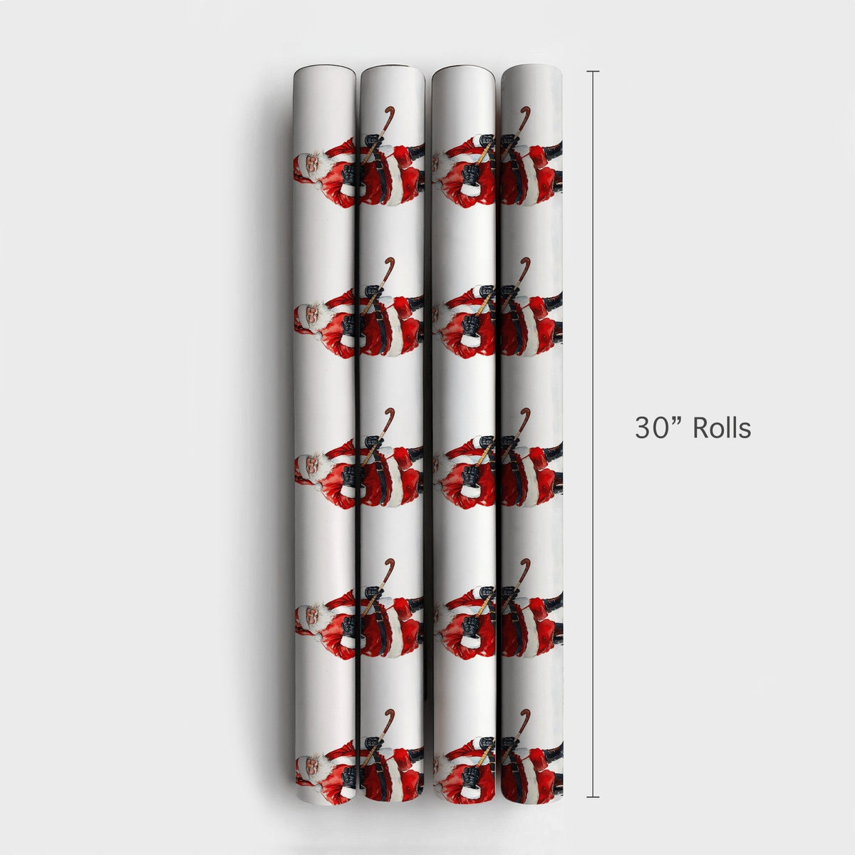 Sports Christmas Gift Wrap, Hockey Santa Wrapping Paper, Humorous Santa Claus Wrapping Paper, Ice Hockey Fan Holiday Gift Wra