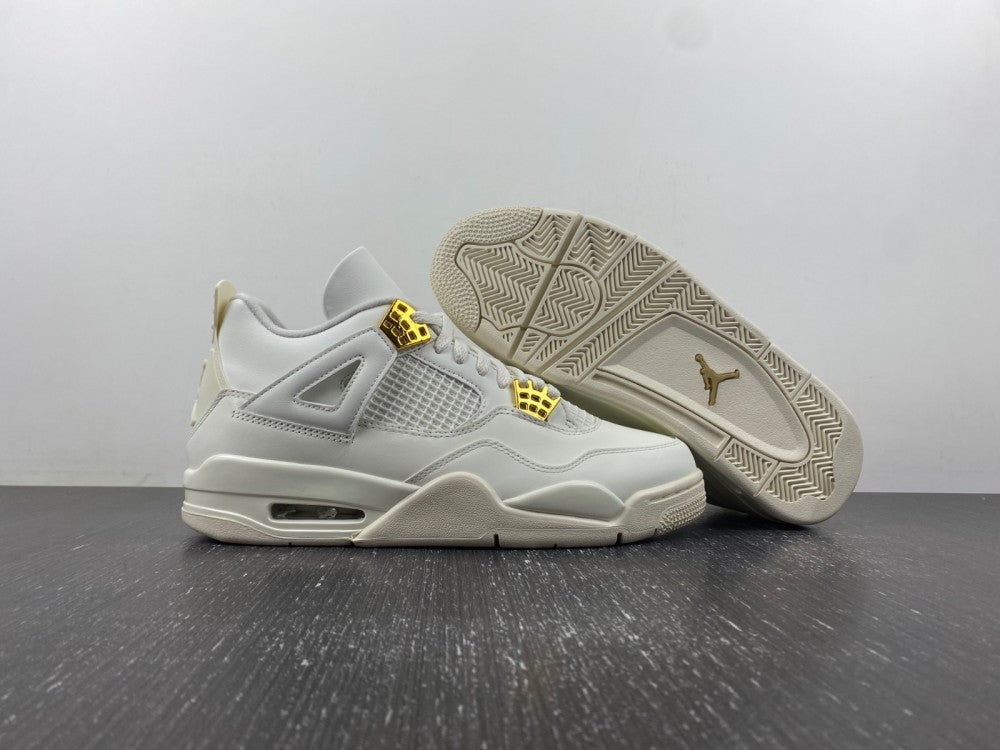 Sneakers, White Gold Colorway, Metallic Finish, Lace Up Design, Casual Gift for Sneaker Fans