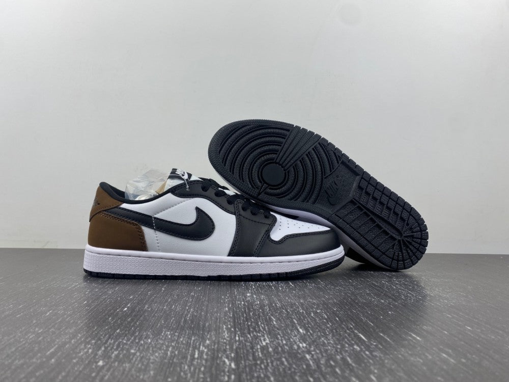Low Top Sneakers, Brown Black White Colorway, Lace Up Design, Casual Gift for Sneaker Fans