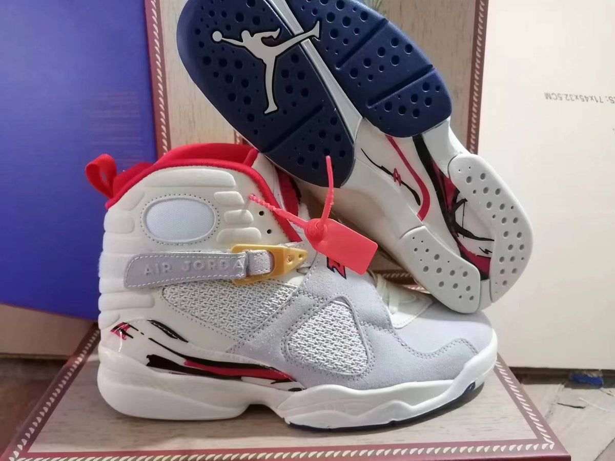 Sneakers, White Gray Red Colorway, Lace Up Design, Casual Gift for Sneaker Fans