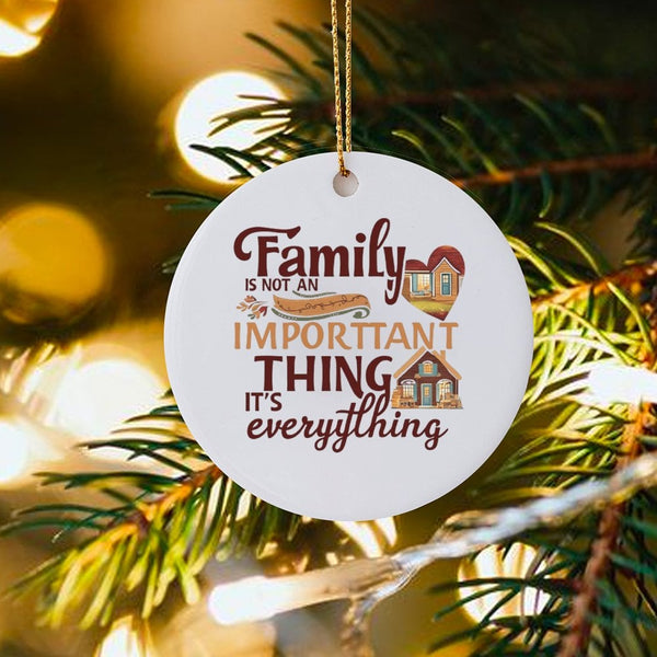 House Illustration Family Christmas Ornament, Family is Everything Ornament, Ceramic Tree Ornament, Meaningful Holiday Keepsa