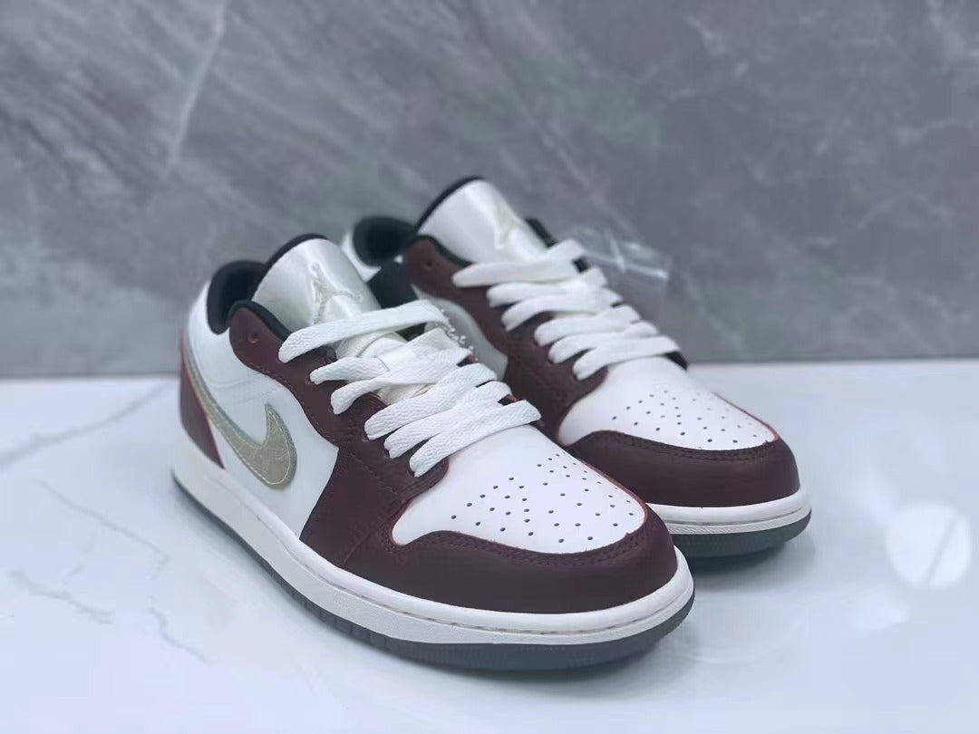 Low Top Sneakers, Brown White Colorway, Lace Up Design, Casual Gift for Sneaker Fans