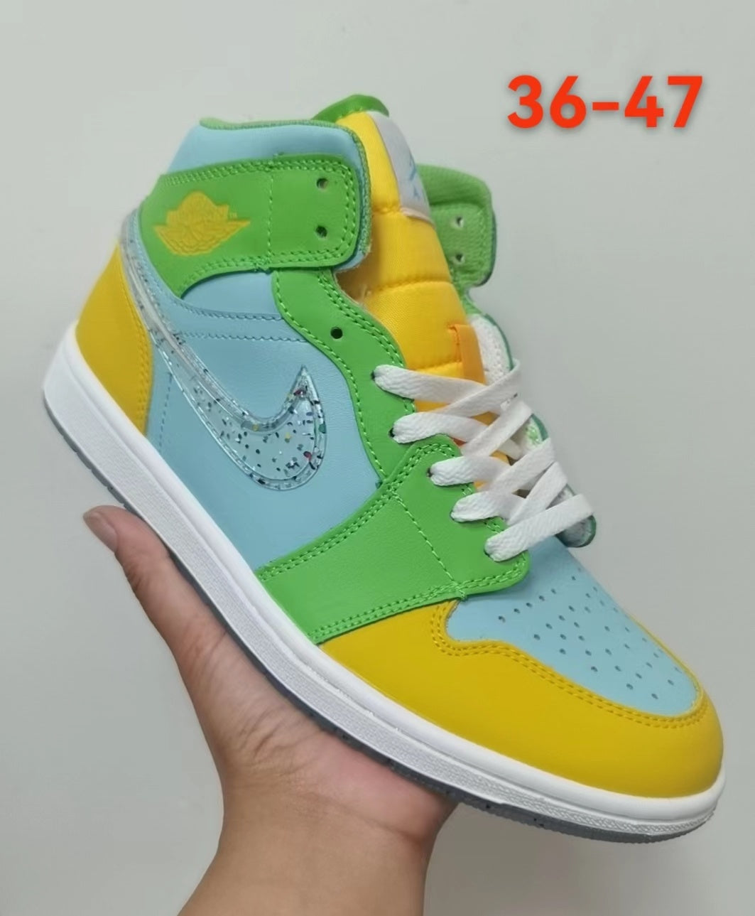 Sneakers, Green Yellow Colorway, Lace Up Design, Casual Gift for Sneaker Fans