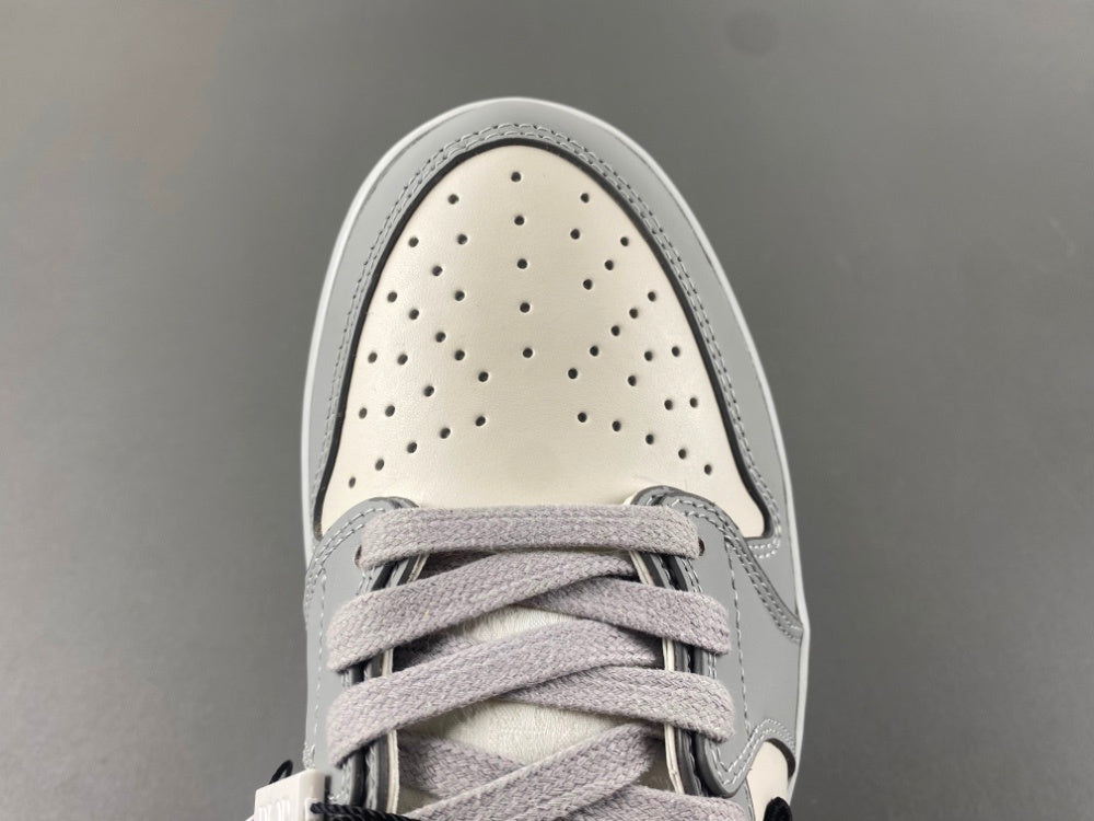 Low Top Sneakers, Gray White Colorway, Lace Up Design, Casual Gift for Sneaker Fans