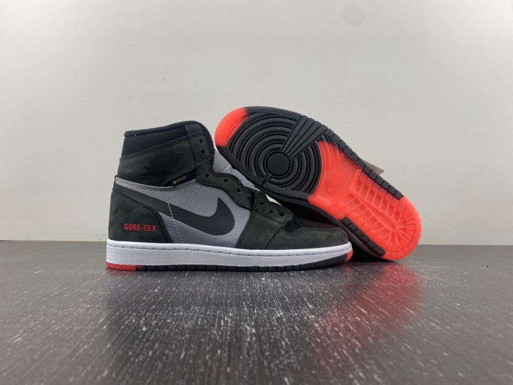 High Top Sneakers, Black Red Gray Colorway, Lace Up Design, Casual Gift for Sneaker Fans