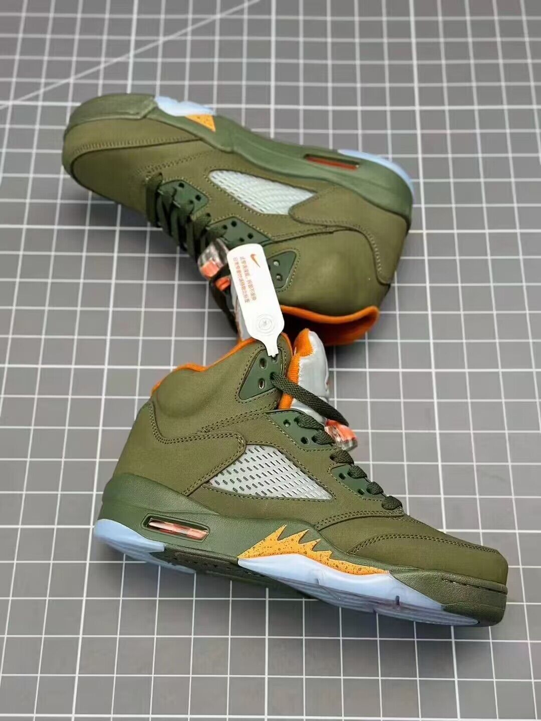High Top Sneakers, Army Green Colorway, Lace Up Design, Casual Gift for Sneaker Fans
