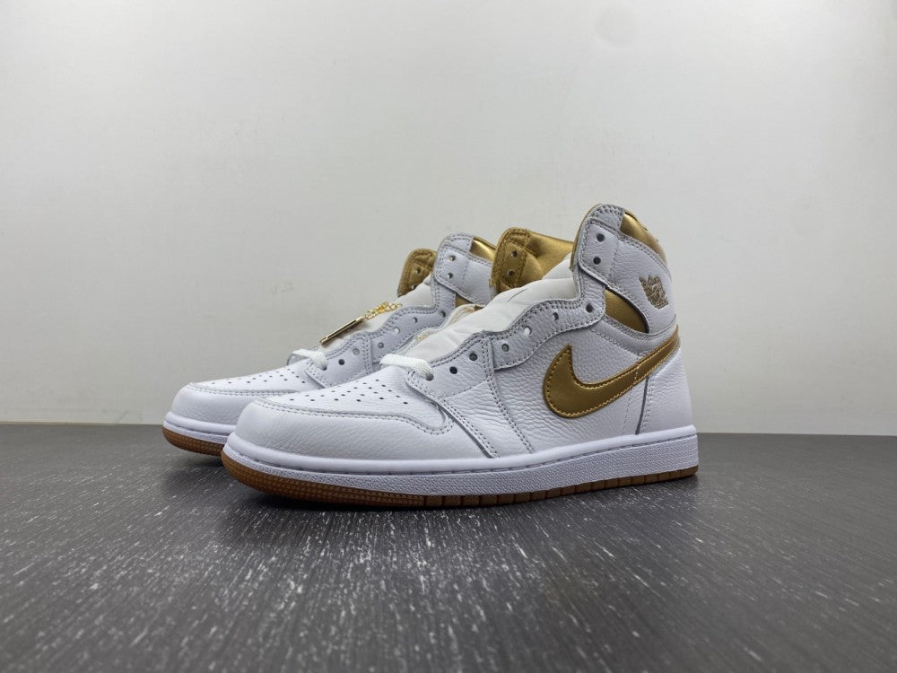 Retro High Top Sneakers, White Gold Colorway, Lace Up Design, Casual Gift for Sneaker Fans