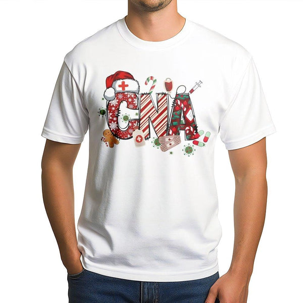 Certified Nursing Assistant Holiday Graphic Tee, CNA Christmas T-Shirt, Festive Medical Healthcare Shirt, CNA Nurse Xmas Pres