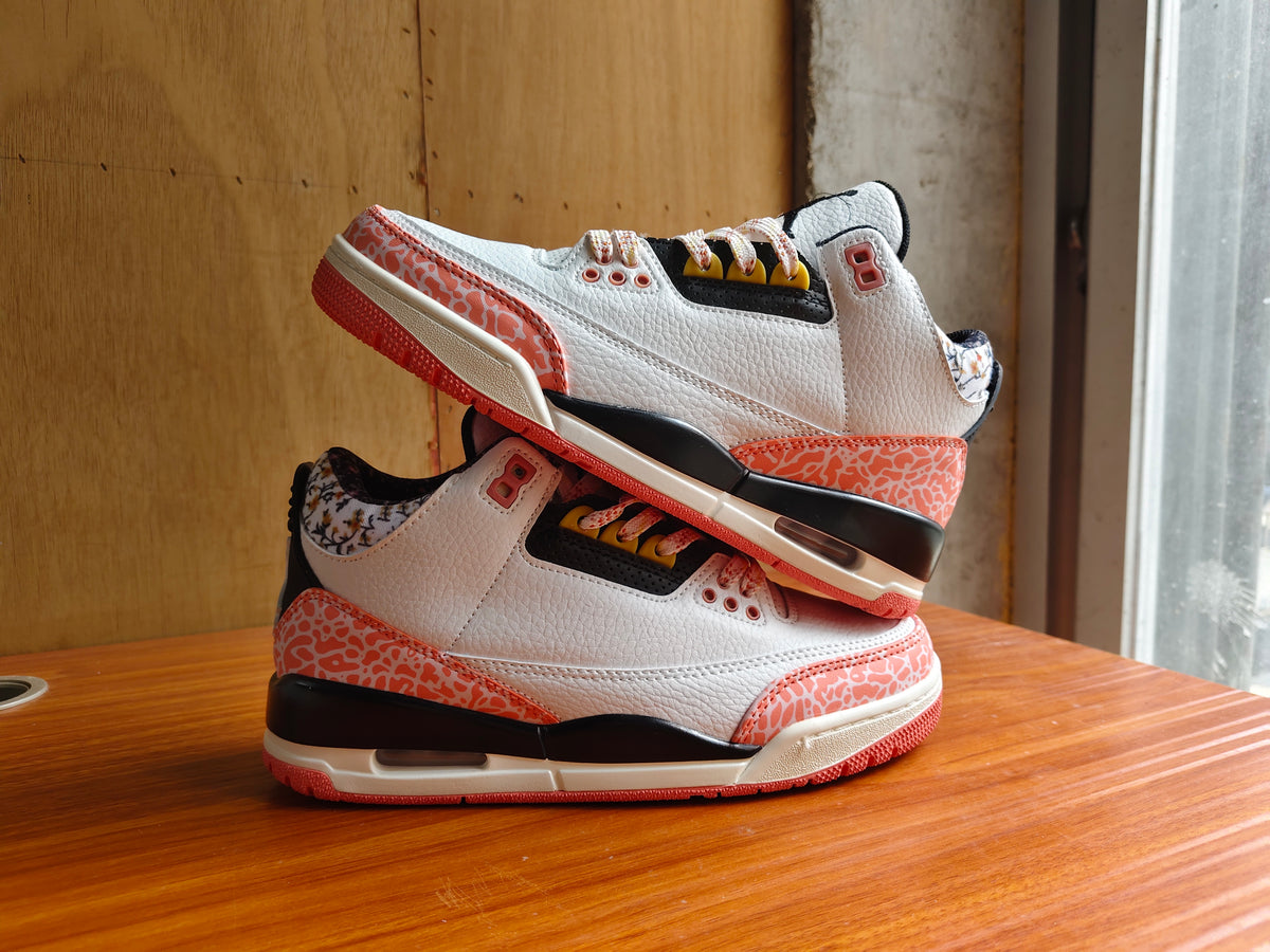High Top Sneakers, White Orange Colorway, Lace Up Design, Casual Gift for Sneaker Fans